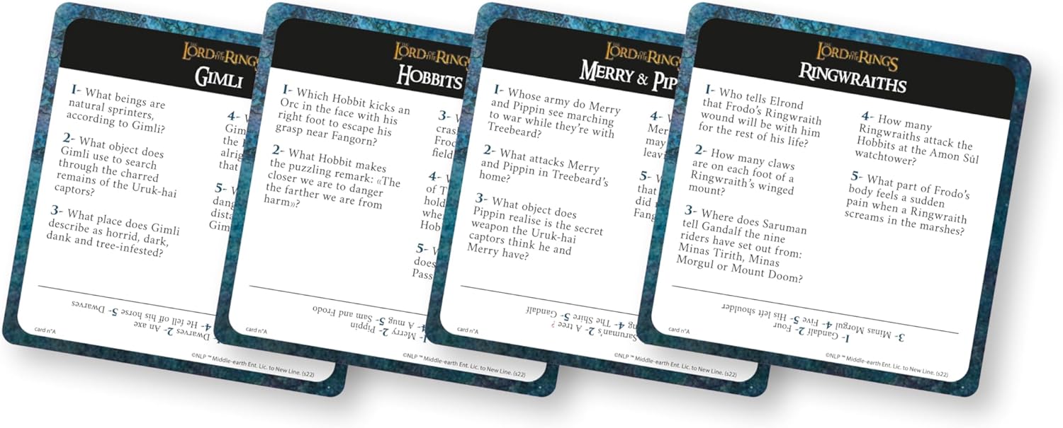 Topi Games - Herr der Ringe Quiz 500 - Brettspiel - Kinderspiel - Kartenspiel - Ab 7 Jahren - 2 bis 8 Spieler - Englische Version