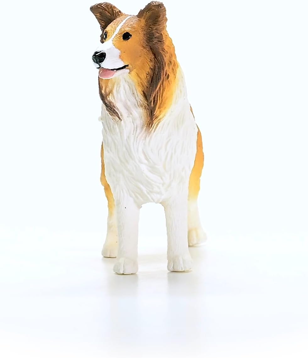 SCHLEICH Farm World - 13998-3" Realistic Collie Figurine - Durable Dog Figure for Children - Farm Animal Toys for Boy and Girls - Educational Toys For Toddlers and Kids Ages 3+