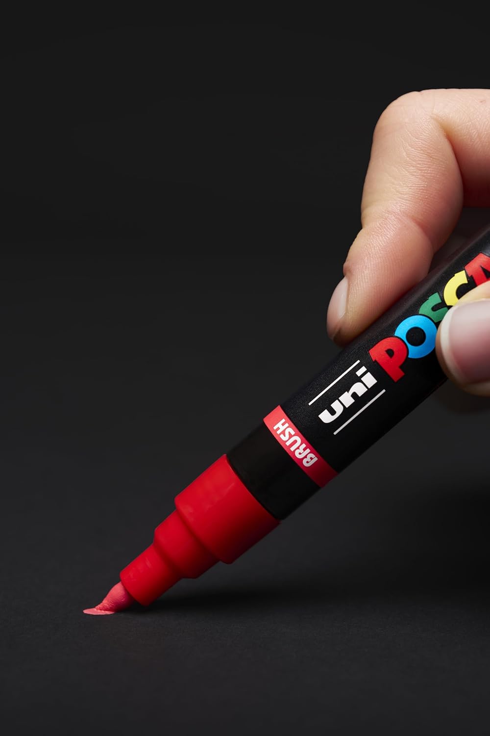 POSCA Mitsubishi Pencil - PC5BR - Medium Semi-Flexible Brush Tip - Water-Based Paint - All Purpose - White