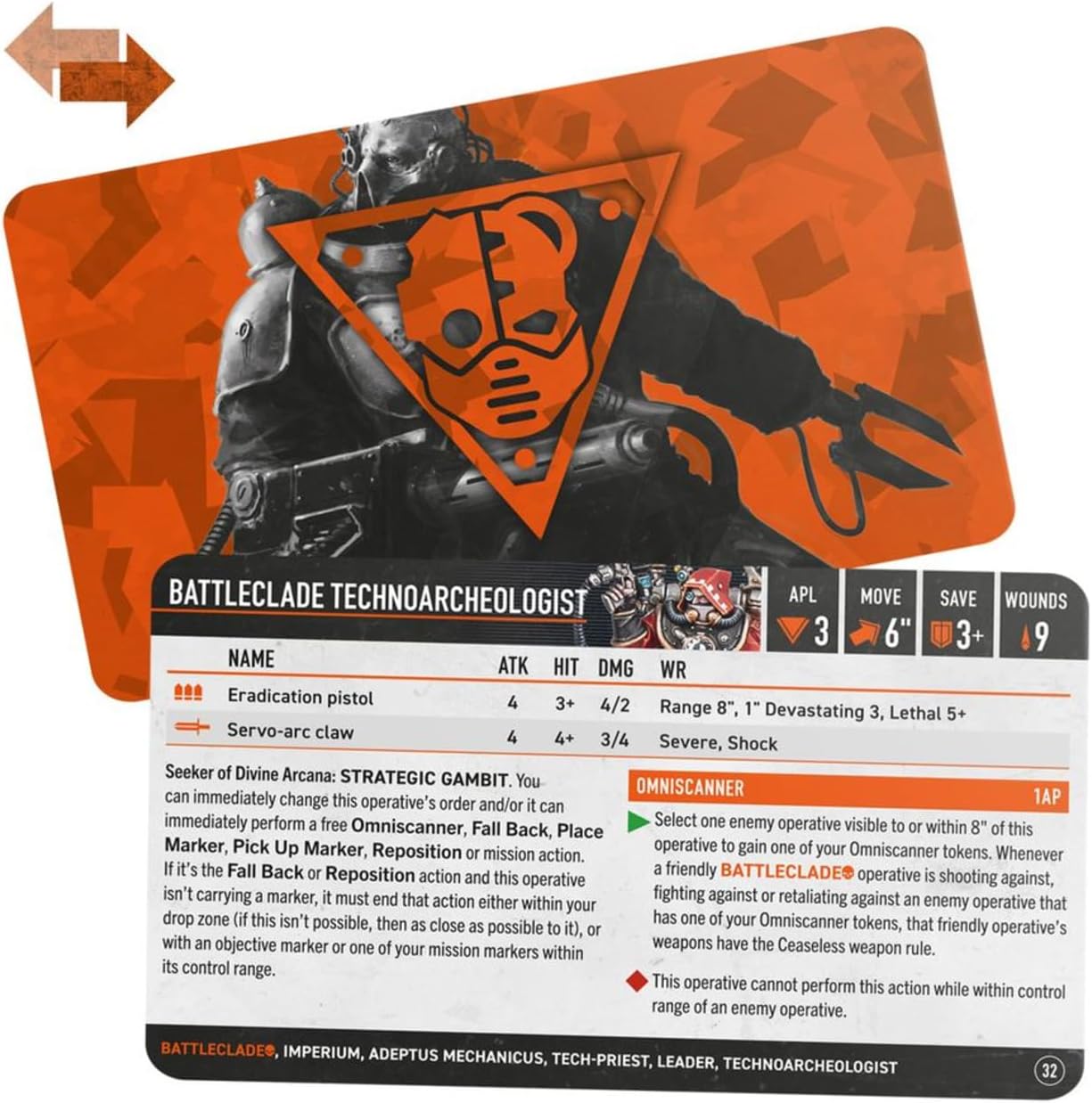 Games Workshop - Warhammer 40,000 - Kill Team - Datacards: Battleclade (Adeptus Mechanicus