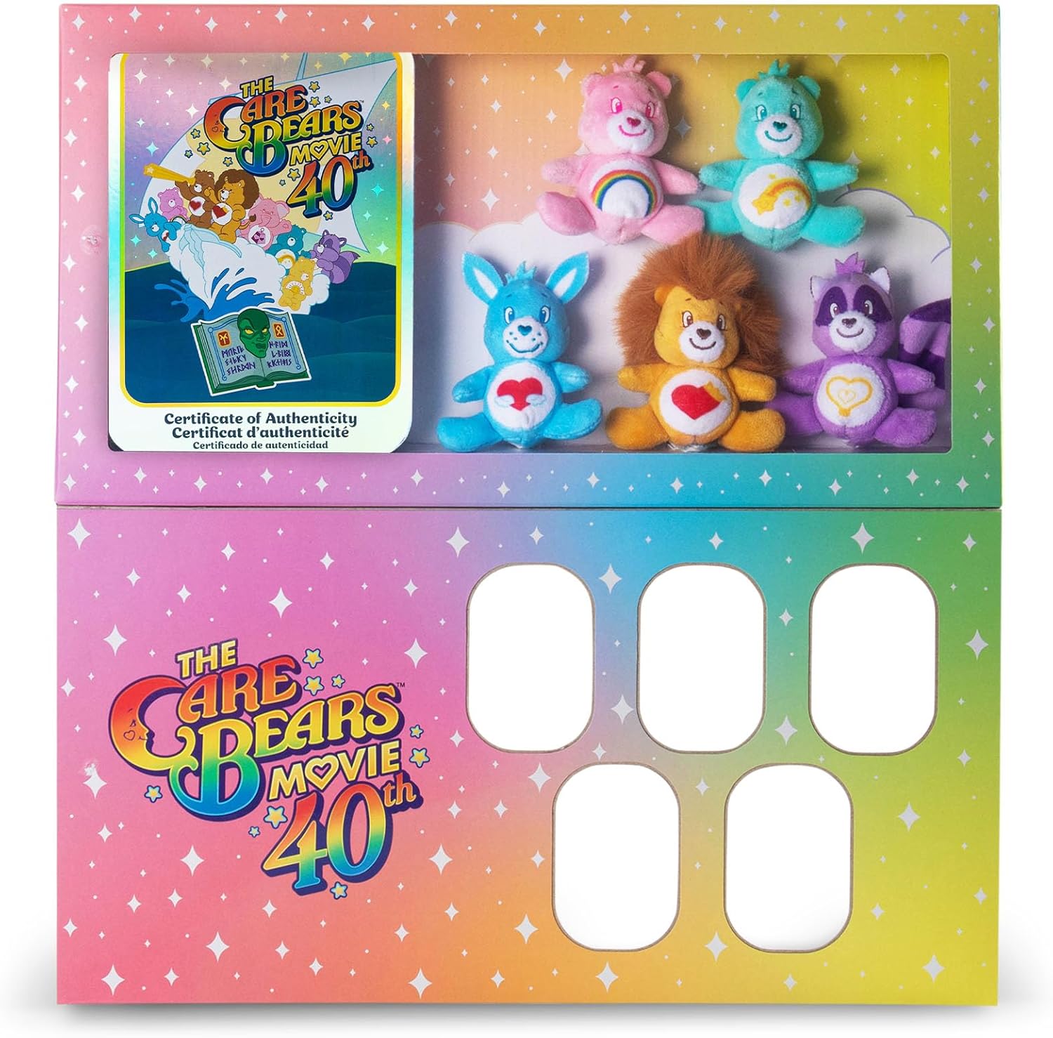 Basic Fun Micro Teenies Care Bears Holiday 5-Pack – Festive Micro Plush Gift Set with Dangler Feature – Collectible Soft Toys for Kids & Fans