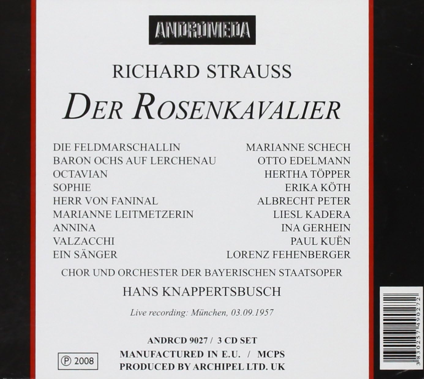 Der Rosenkavalier (Knappertsbusch, Schech, Edelmann)