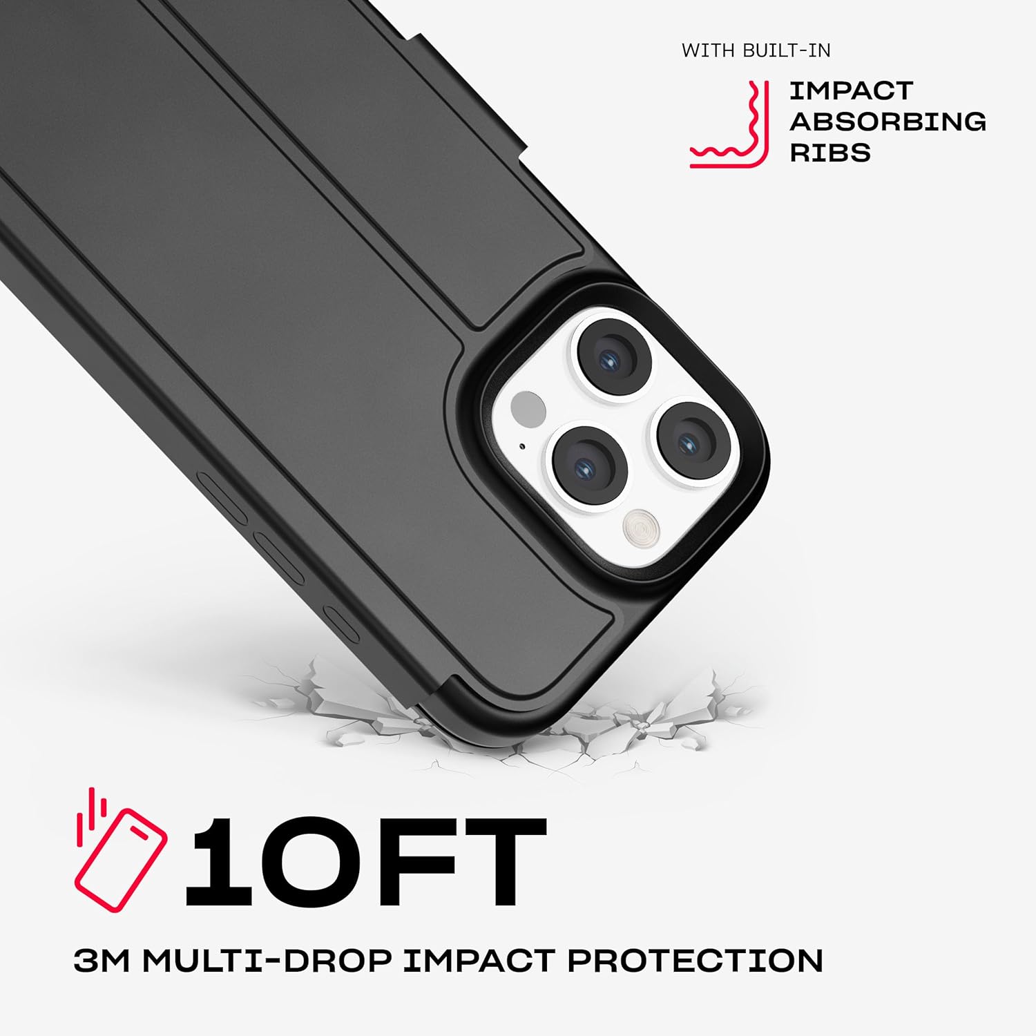 Tech21 - Evo Lite - Cover Wallet - Iphone 16 Pro Max - Black