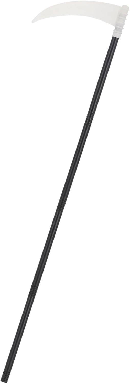 Smiffys Light Up Green LED Scythe Adjustable Halloween Fancy Dress Prop for Adults and Kids Grim Reaper Costume Accessory with Glowing Blade Effect Ideal for Trick or Treat and Themed Events