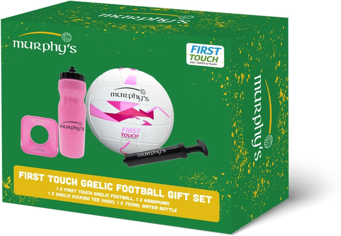 Murphy’s First Touch Gaelic Football Gift Set, Beginner Gaelic Football Training Kit with Ball, Kicking Tee, Handpump and 750ml Water Bottle