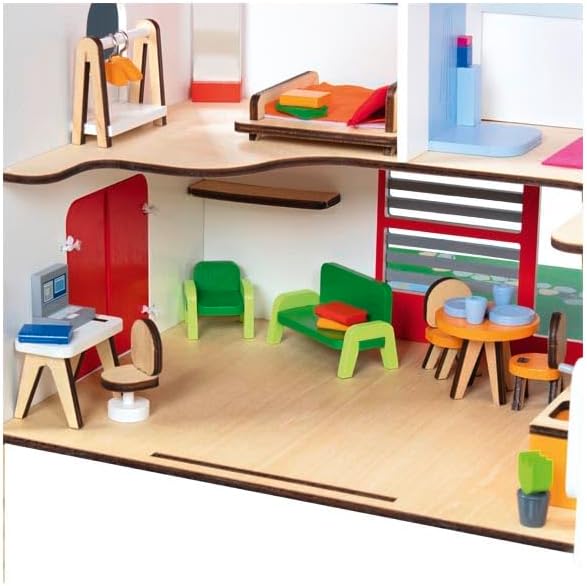 Goki - Goki Houten Draagbaar Poppenhuis met Accessoires
