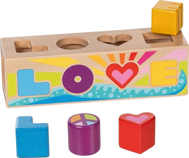 Goki - Goki Houten Sorteerbox Vormenstoof Love - 5dlg.