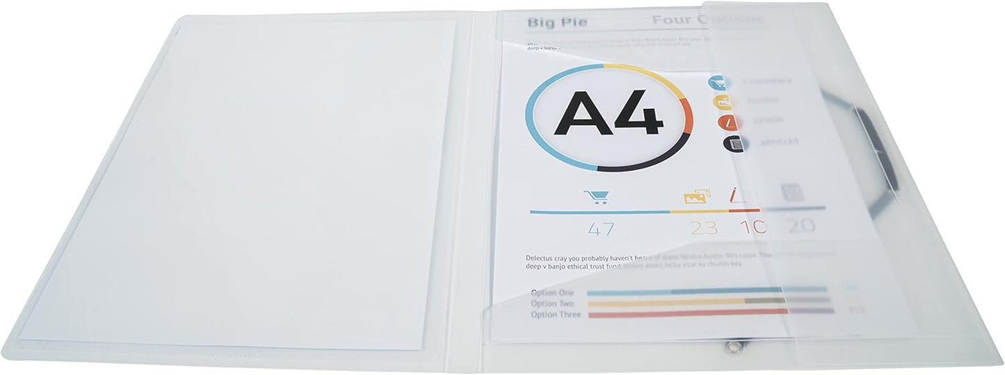 Exacompta - Ref 55188E - Kreacover Collection - Collection - Customisable PP Elastic Flap Folders - Suitable for A4 Documents, Translucent Polypropylene - Clear (Pack of 5