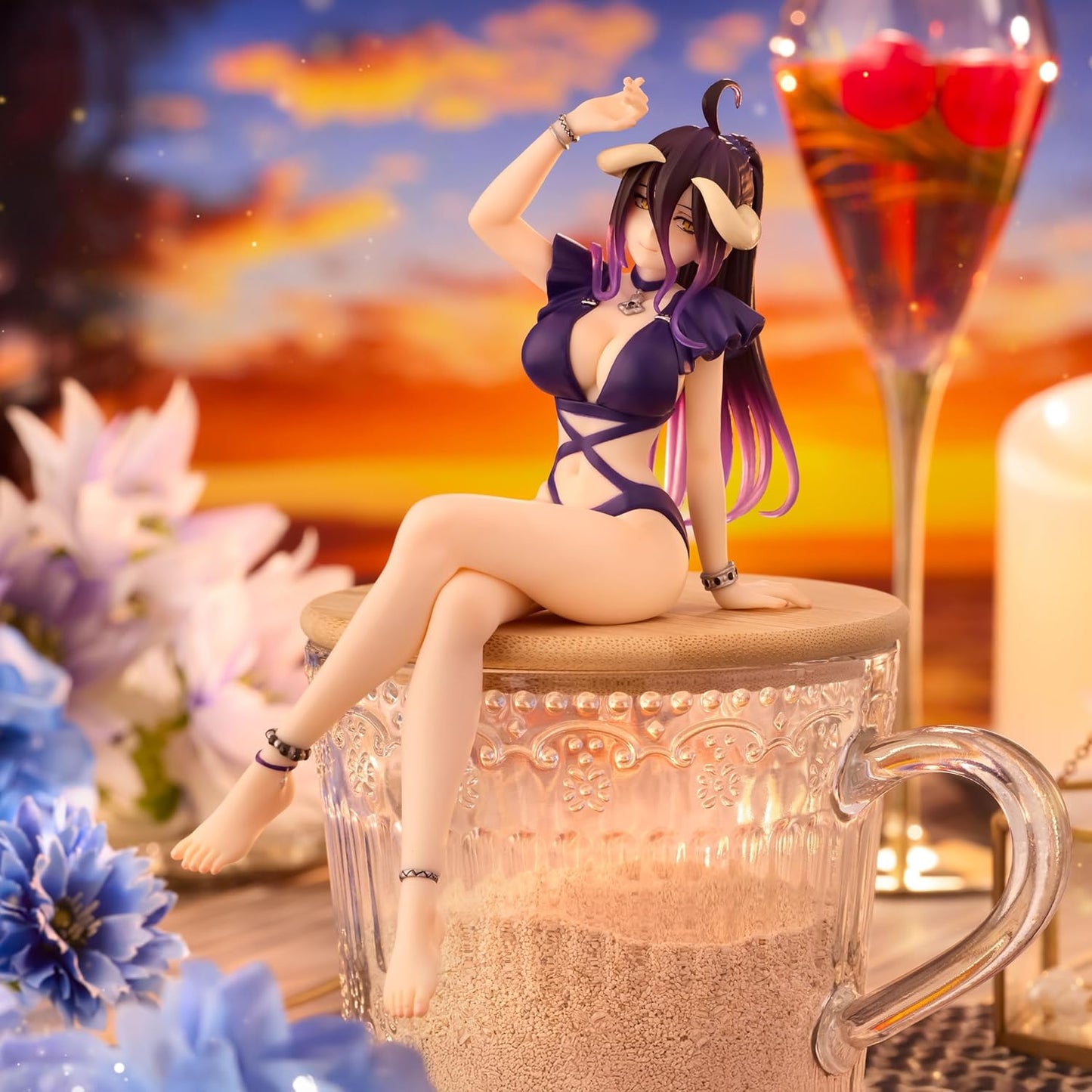 FuRyu Corporation-Overlord Noodle Stopper Figure -Albedo Swimsuit Dark Purple Color ver.