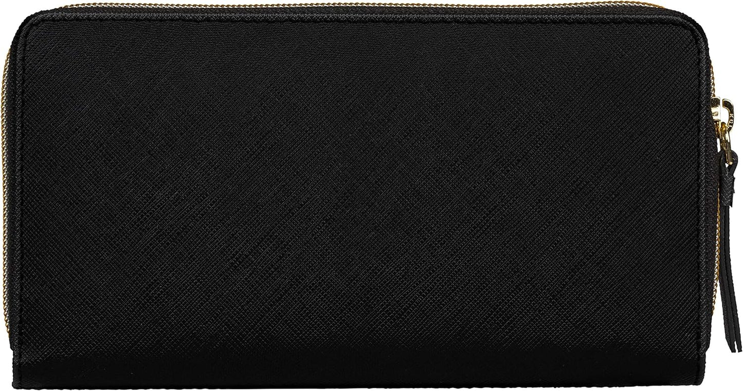 dbramante1928 - Portafoglio LA Purse con cerniera e scomparto per smartphone - In pelle Saffiano - Realizzato a mano
