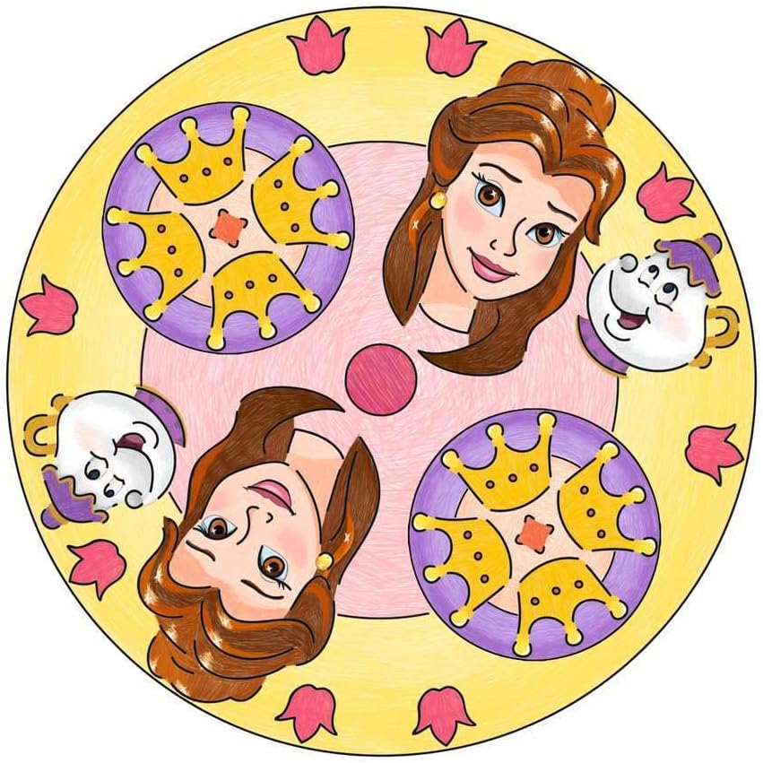 Ravensburger Mandala Designer Disney Princess 23847, Zeichnen lernen für Kinder ab 6 Jahren, Zeichen-Set mit Mandala-Schablonen für farbenfrohe Mandalas