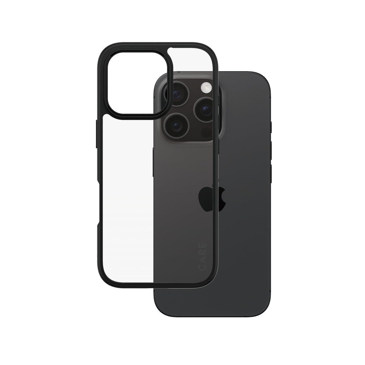 PanzerGlass CARE by ® Flagship Case Transparent Urban Combat w. Black Frame iPhone 16 Pro