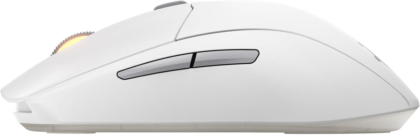 SteelSeries Rival 3 Wireless Gen 2 - Mouse da gioco - 2,4 GHz e Bluetooth - Sensore ottico TrueMove Air da 18000 DPI - Durata 60 milioni di clic - Leggero - Piedini 100% PTFE - Bianco