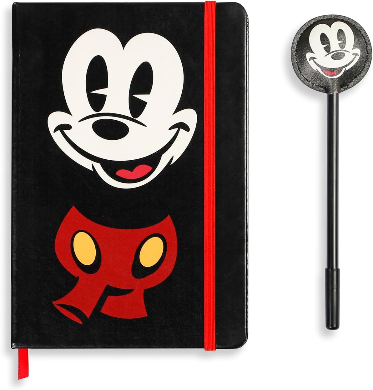 Disney Mickey Mouse Face-Gift Box with Diary and Fashion Ballpoint Pen, Black, 22.4 x 23.2 cm