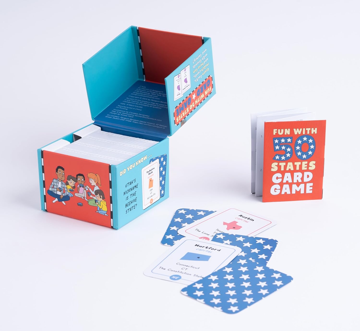 Fun With 50 States Card Game: Learn Capitals, Nicknames, and More About the United States!