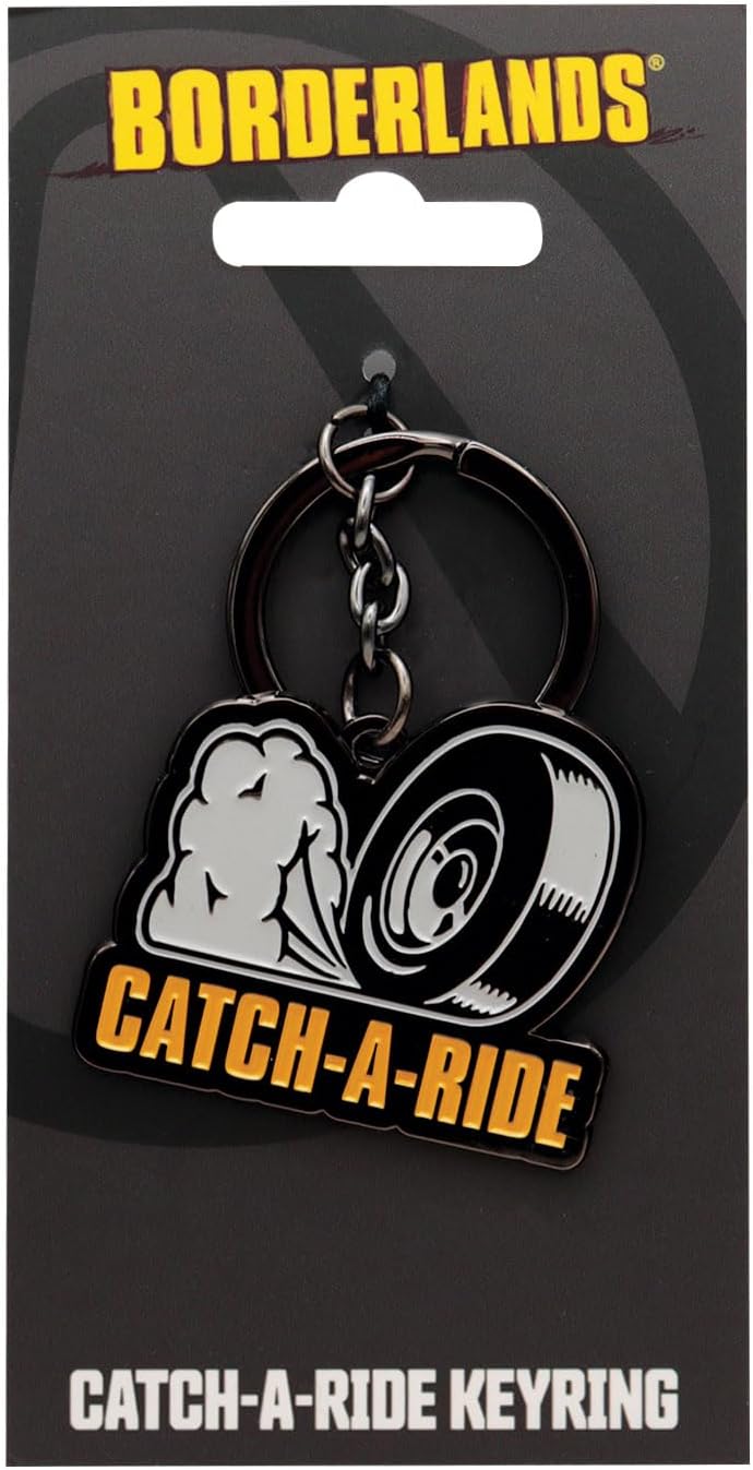 FaNaTtik Borderlands Catch‑A‑Ride Metal Keyring - Officially Licensed Limited Edition Collectible Keychain for Gamers & Fans - Individually Numbered - 42.5 x 49mm