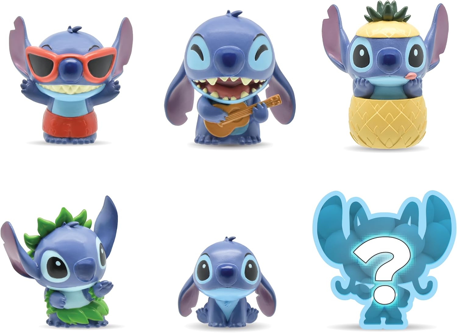 Mash'ems 52130 Lilo & Stitch Disney, Squishy figuren, 6 om te verzamelen, stijlen kunnen variëren, meerkleurig