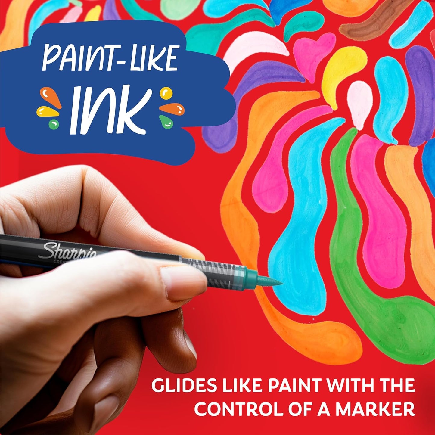 Sharpie Creative Marker Acrylverfmarkers | Brushtip | Verfmarkers op waterbasis | Inkt loopt niet door en geschikt voor de meeste oppervlakken | Diverse kleuren | 12 stuks