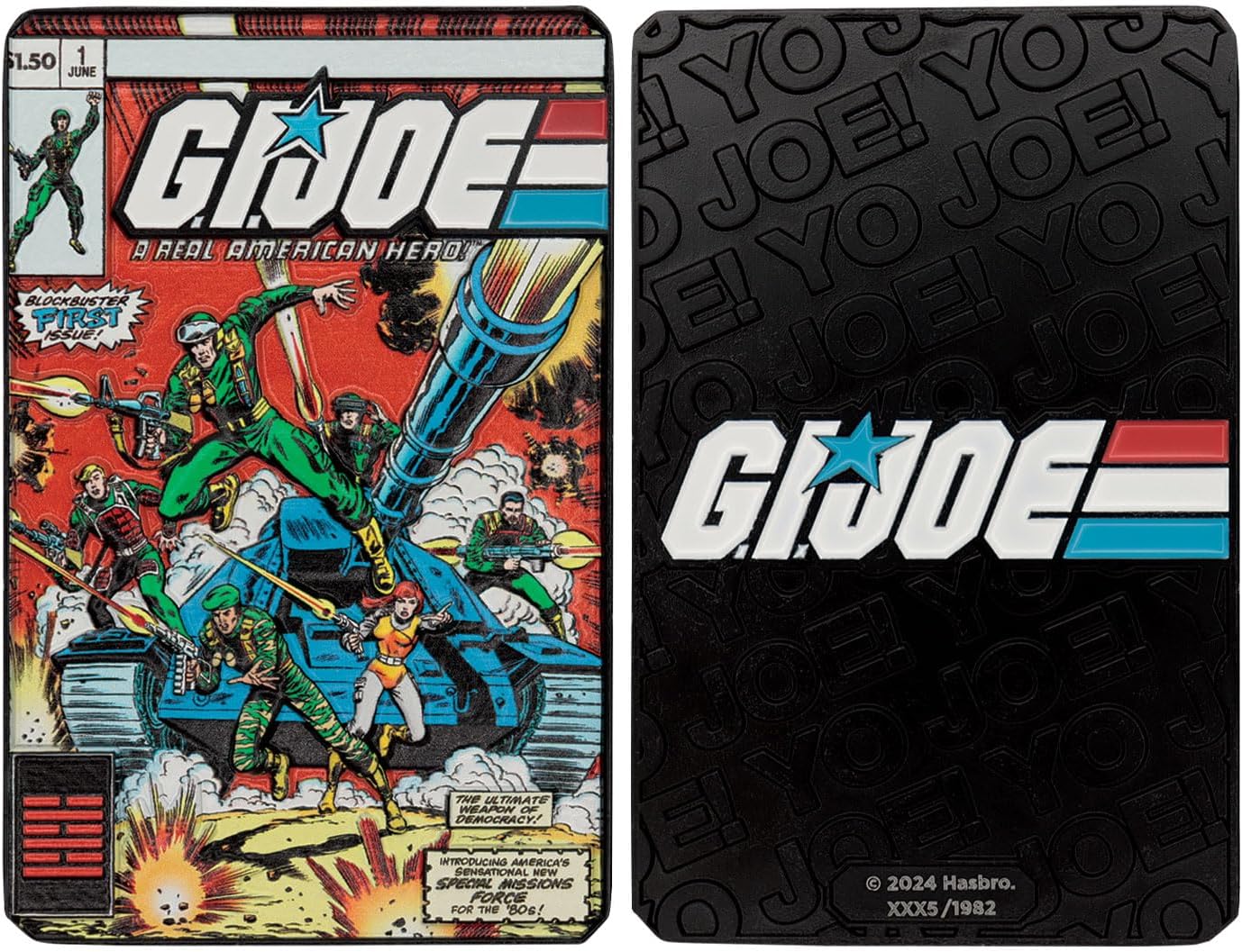 FaNaTtik G.I. Joe: A Real American Hero #1 Limited Edition Metal Ingot – Officially Licensed Collectible Replica Comic Cover, GI Joe Memorabilia for Fans & Collectors
