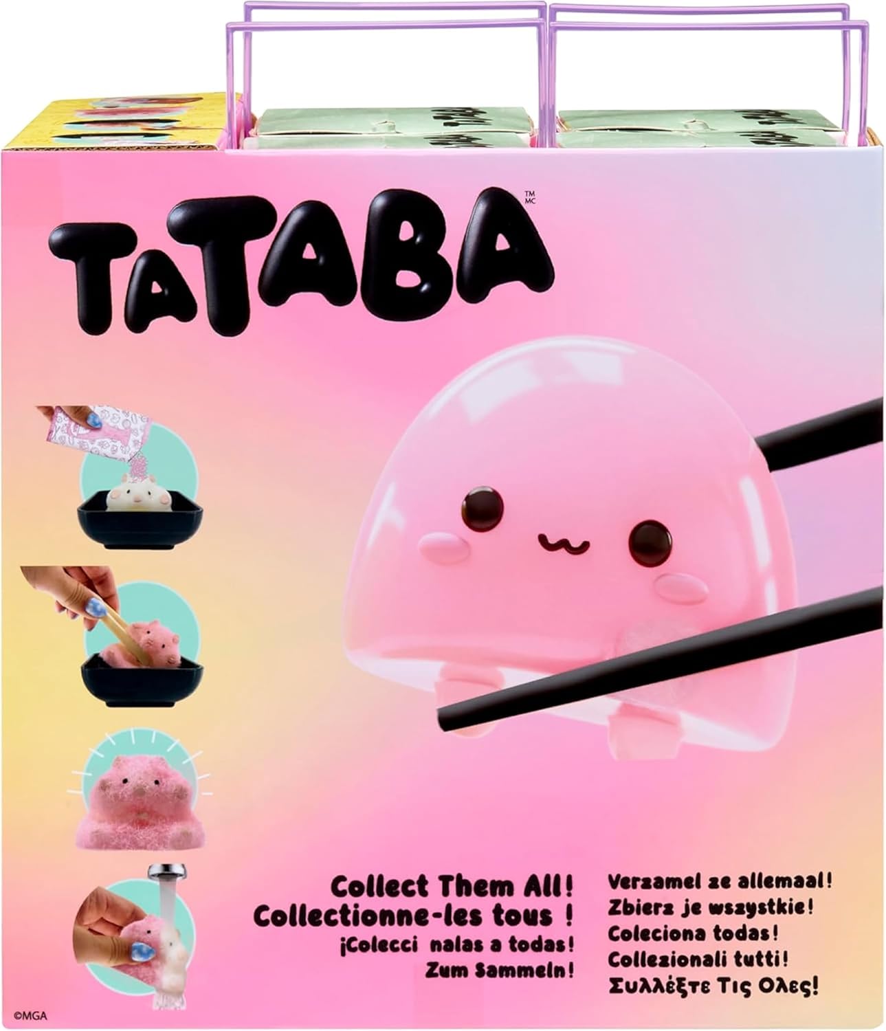 MGA Entertainment Tataba Squishy Collectable Toys - Blind Packaging with DIY Flocking Powder, Includes Takeout-Style Box and Accessories, 18 Collectables, for Collectors and Children Ages 3+ Years