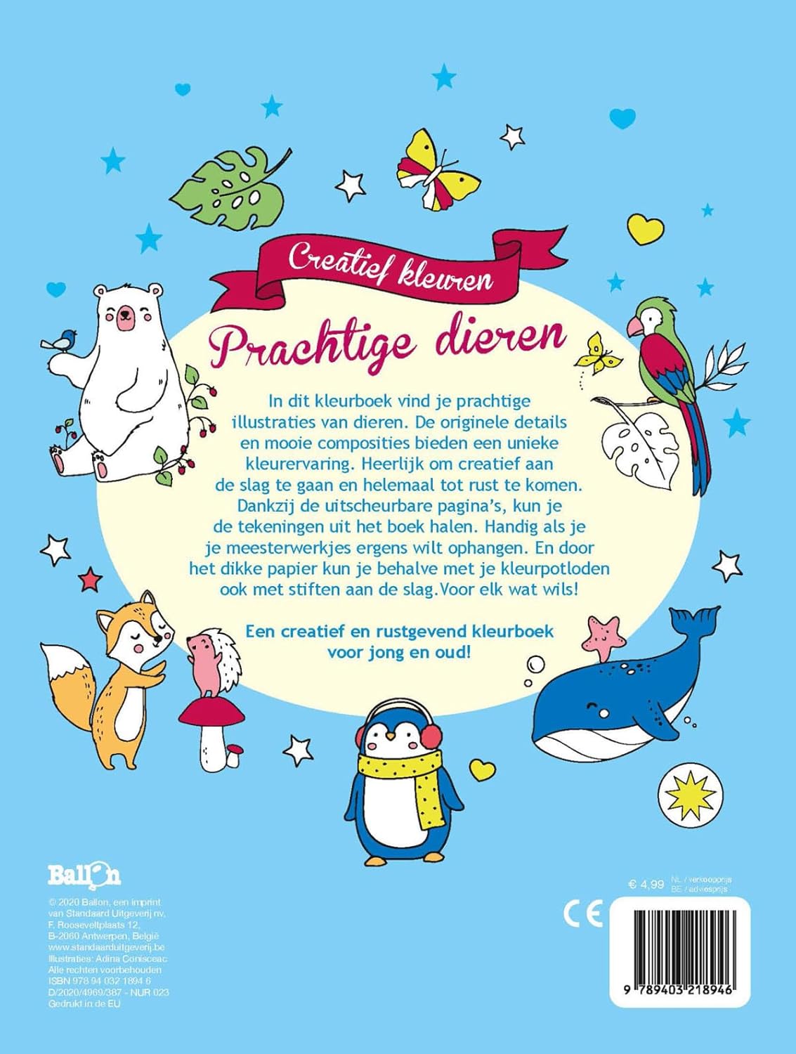 Standaard Uitgeverij - Kleurboek Prachtige Dieren