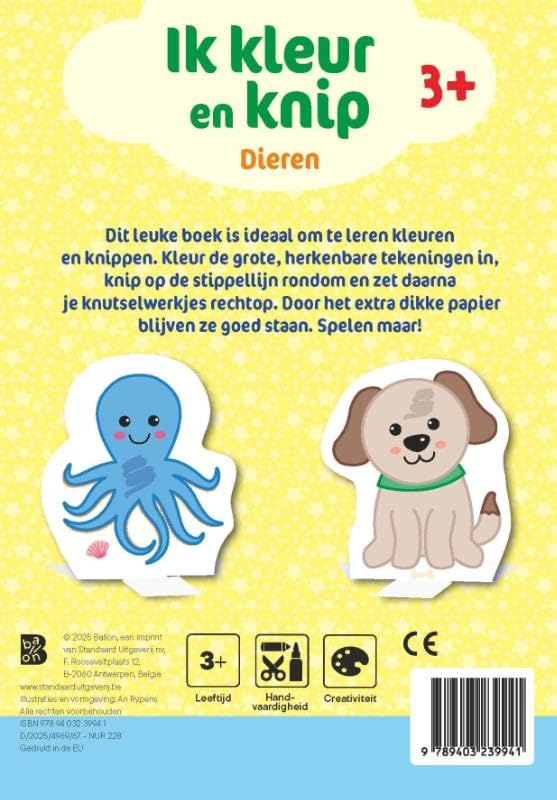 Standaard Uitgeverij - Ik Kleur en Knip - Dieren