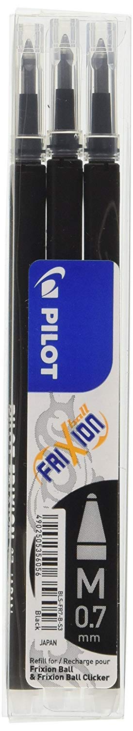 Pilot Refills for Frixion Rollerball 0.7 mm Tip - Black