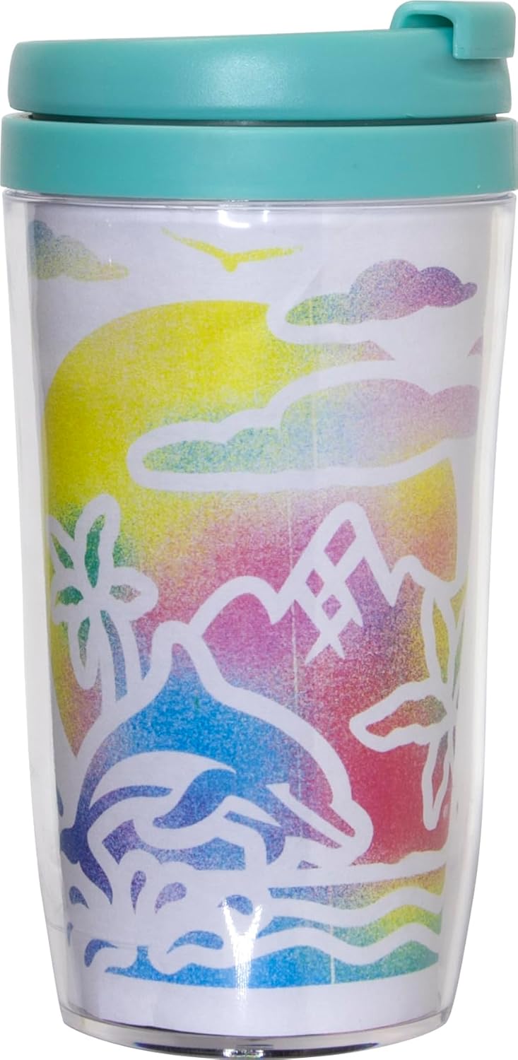 Lansay - BLOPENS X-TRA - Crea'Mok - Personaliseringsset Mok met Beker - Voor Kinderen Vanaf 6 Jaar - 8 Blopens Airbrushstiften + 9 Herbruikbare stencils + 11 Tekenvellen