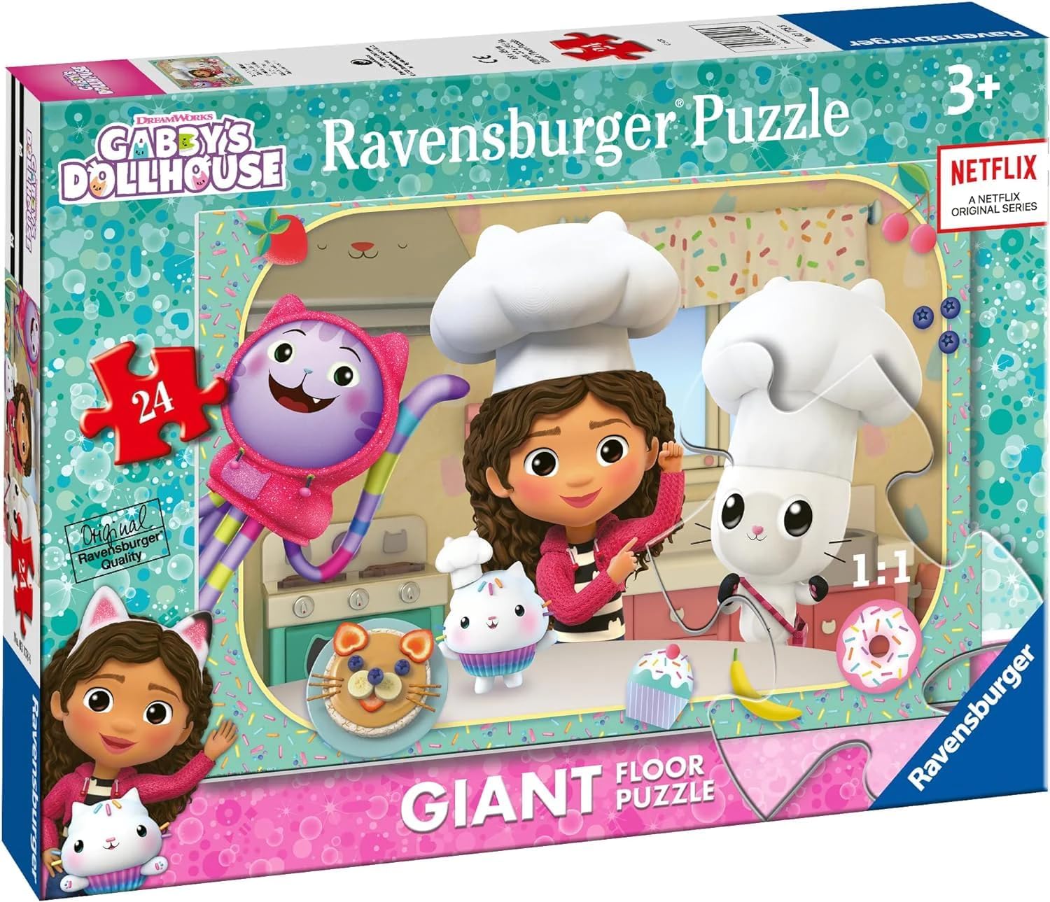 Ravensburger - Gabby's Dollhouse A Puzzle, 24 Giant Floor Collection, 24 Pieces, Puzzle for Kids, Recommended Age 3+ Years
