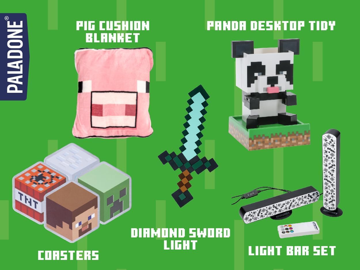 Minecraft Pig 2-in-1 Cushion Blanket - Officially Licensed Microsoft Travel Blanket, Foldable Soft Fluffy Throw, Compact Design for Living Room or Bedroom Decor, 120cm x 150cm, Paladone