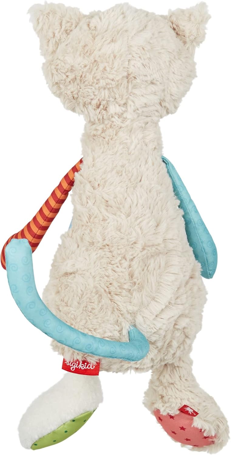 SIGIKID 42842 Stofftier Katze Patchwork Sweety Kuscheltier zum Spielen & Schmusen aus weichem Materialmix für Babys und Kinder, Jungen und Mädchen von 0 Monaten bis 8 Jahren Mehrfarbig/Katze 30 cm