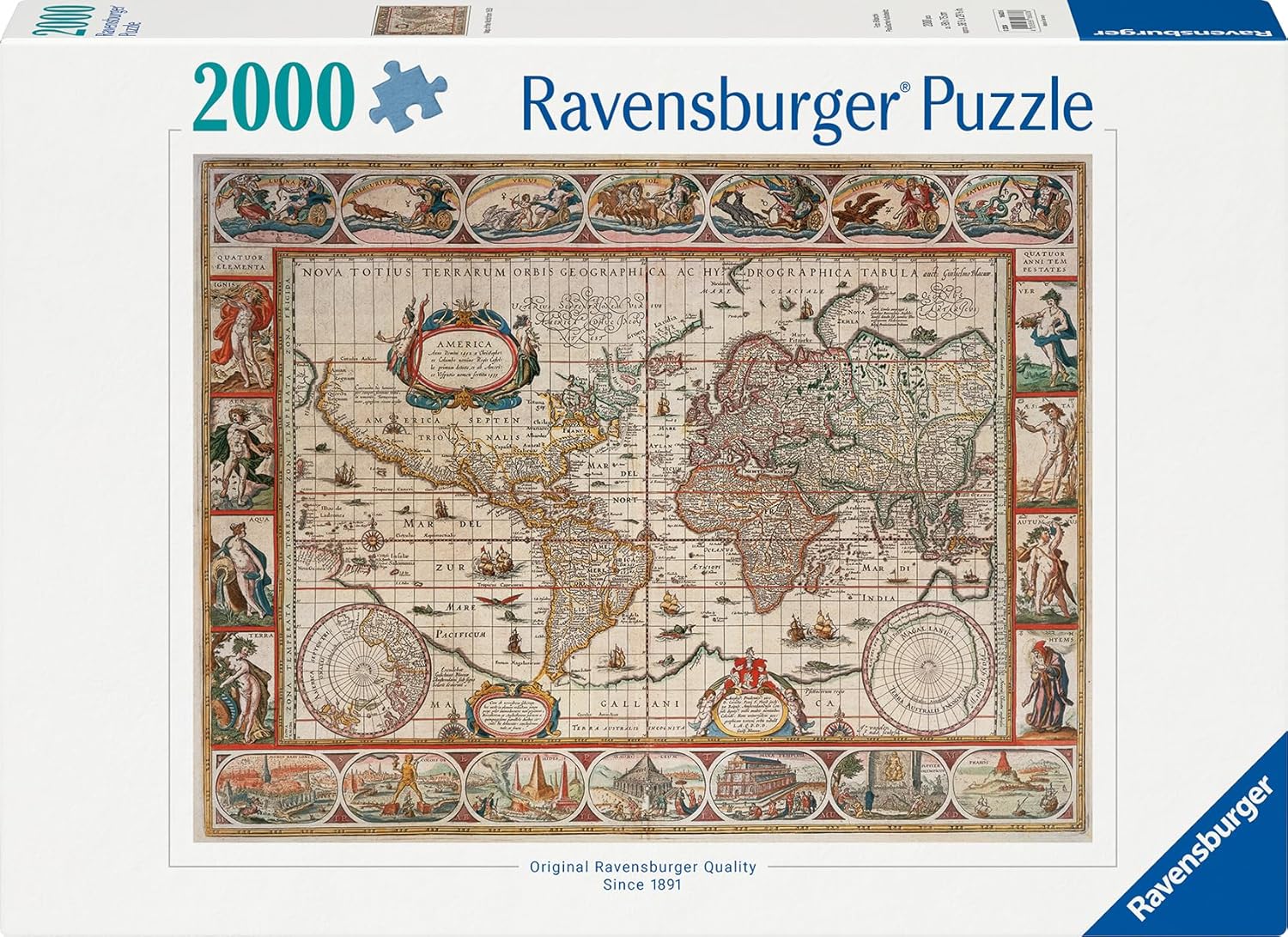 Ravensburger Map of the World from 1650, 2000 Piece Jigsaw Puzzle for Adults & for Kids Age 12 and Up