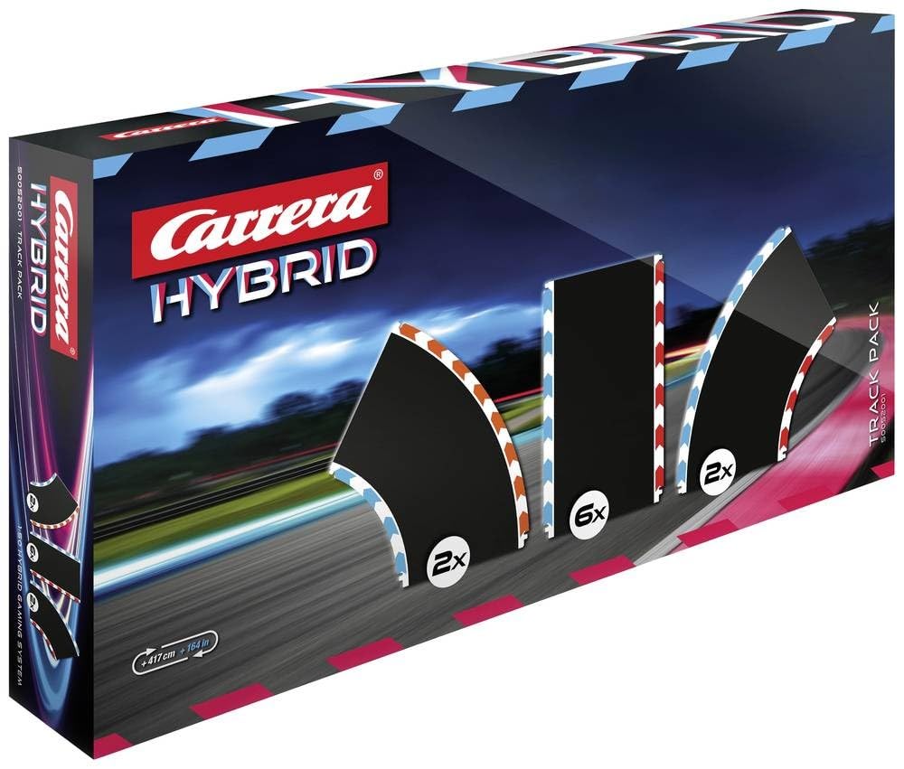 Track Pack 1, Track Extension with 10 Pieces, 417 cm Length, 2 Right and 2 Left Curves, 6 Straight Track Parts, Perfect for Exciting Track Guides, Black