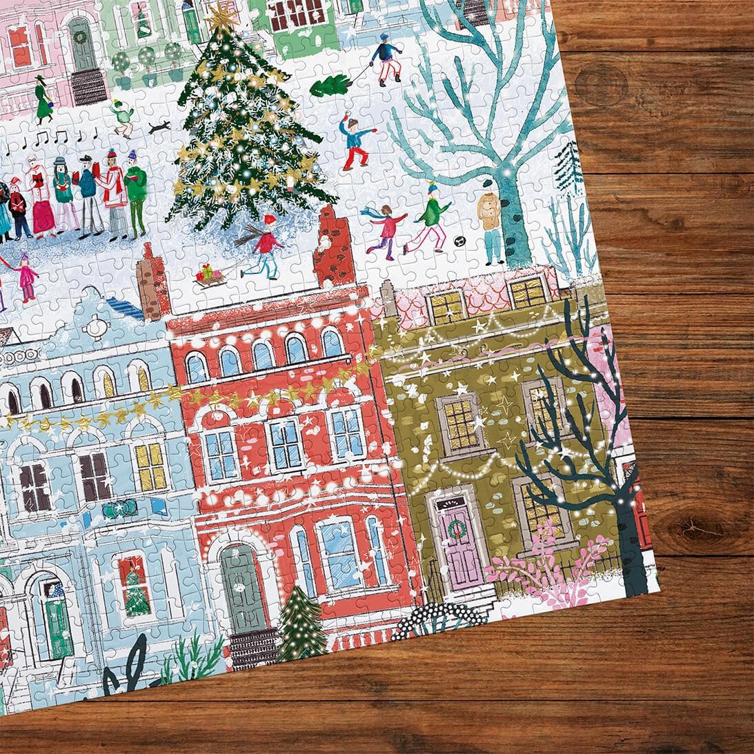 Gibsons Christmas in London 3 x 500 Piece Jigsaw Puzzle Set for Adults – Festive Multi-Box Collection by Emma Frances Grant – Winter in Notting Hill, Shoppers in the Snow & Christmas Market Magic