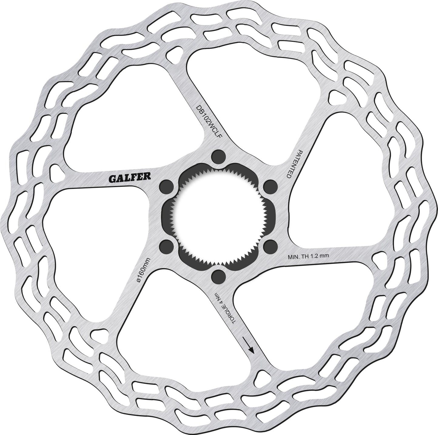 Galfer Wave Road Disc Rotor - Centerlock Fulcrum - 160 x 1.8mm