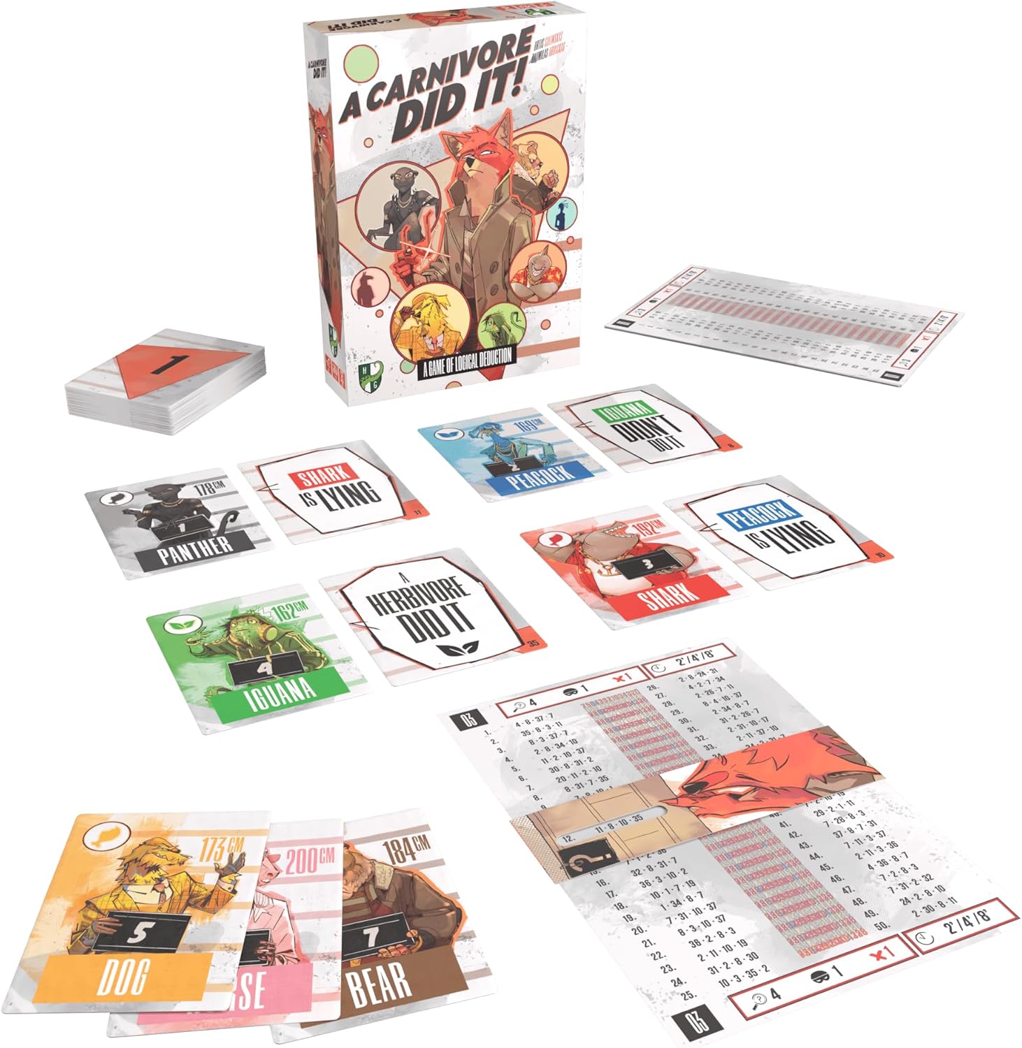 A Carnivore Did It! Board Game - Cooperative Logical Deduction Puzzle Game, 2000 Cases to Solve, Ages 8+, 1-5 Players, 10 Minute Playtime