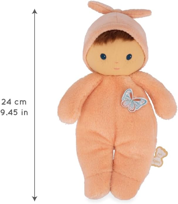 KALOO – Sehr weiche und Flauschige Babypuppe – Weicher und Zarter Körper – Stoffpuppe – Pfirsichfarben – 24 cm – Waschbar – Ab der Geburt – K222001