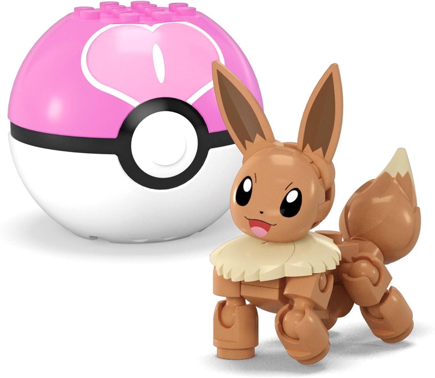 MEGA Pokémon Bouwset voor actiefiguren, Pokéballenset van 2, Charmander en Eevee, 40 onderdelen, speelgoed voor kinderen, JCR81