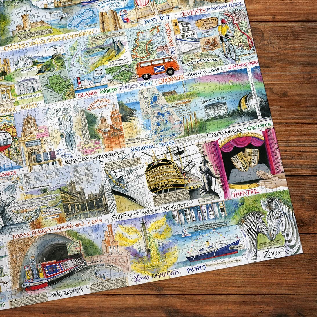 Gibsons British and Brilliant 1000 Piece Jigsaw Puzzle for Adults – UK Landmarks Alphabet Puzzle by Val Goldfinch – Colourful British Artwork – Premium Sustainable Puzzle Made in the UK/EU