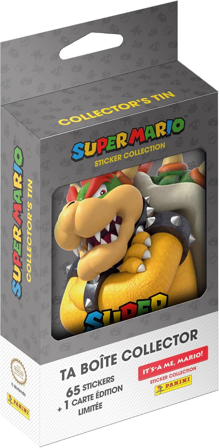 Panini Super Mario – It's A ME, Mario! Metal Box 13 Pockets + 1 Limited Edition Card (5 Random Colours