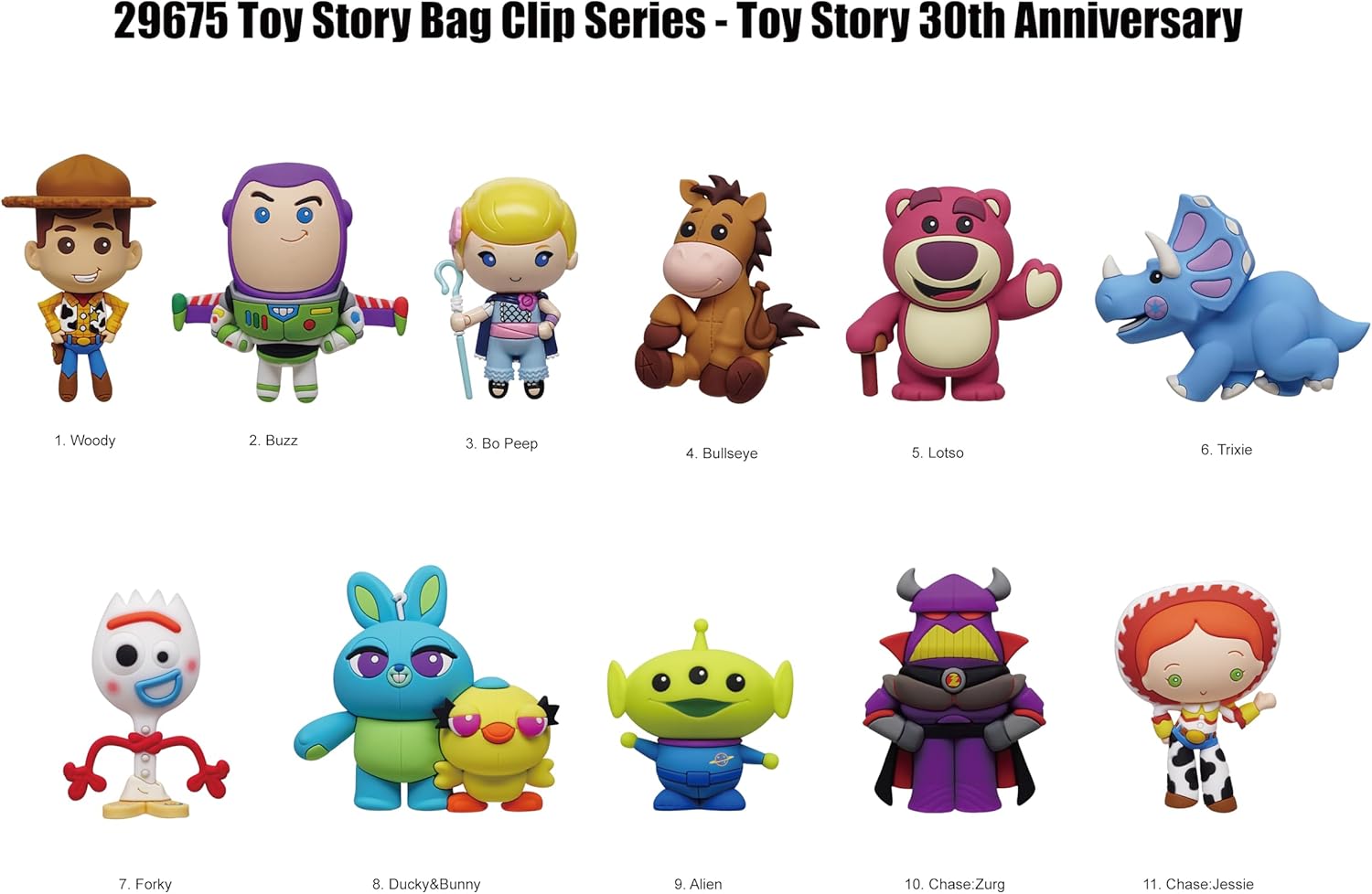 Disney Toy Story 30th Anniversary 3D Foam Bag Clip - 1 Blind Bag