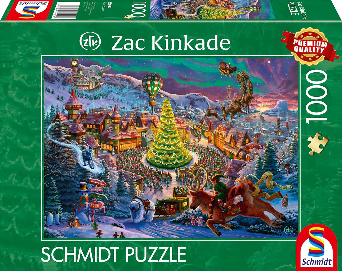 Schmidt | Zac Kinkade: Santa's North Pole (1,000 Pieces) | Jigsaw Puzzle | Ages 14+ | 1+ Players