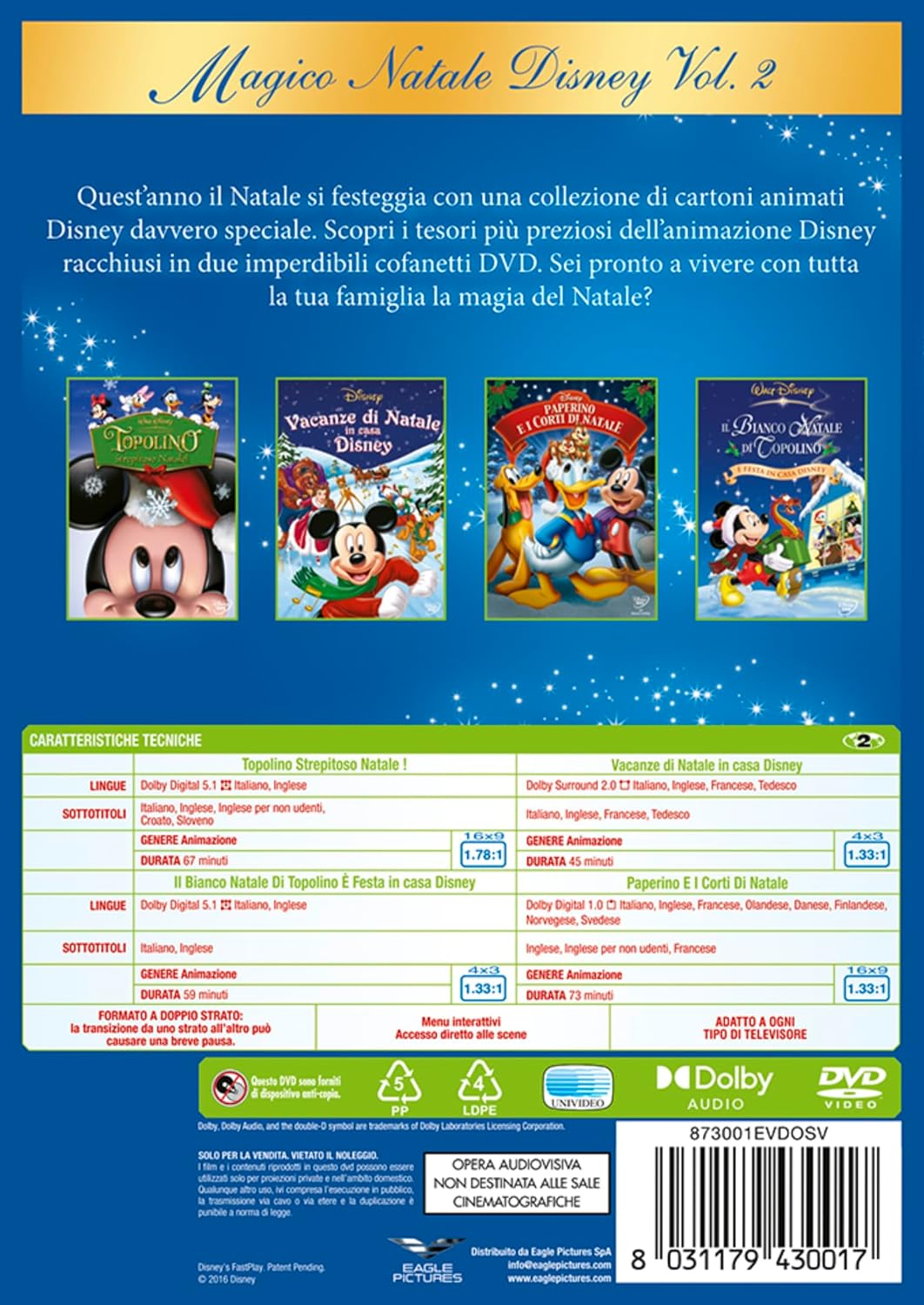 Dvd Magico Natale Disney Vol. 2 (4 Dvd)