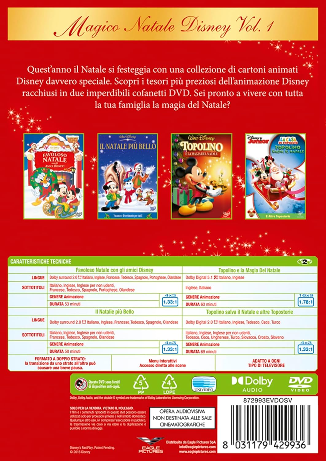 Magico Natale Disney Vol. 1 (4 Dvd) - (Italian Import)
