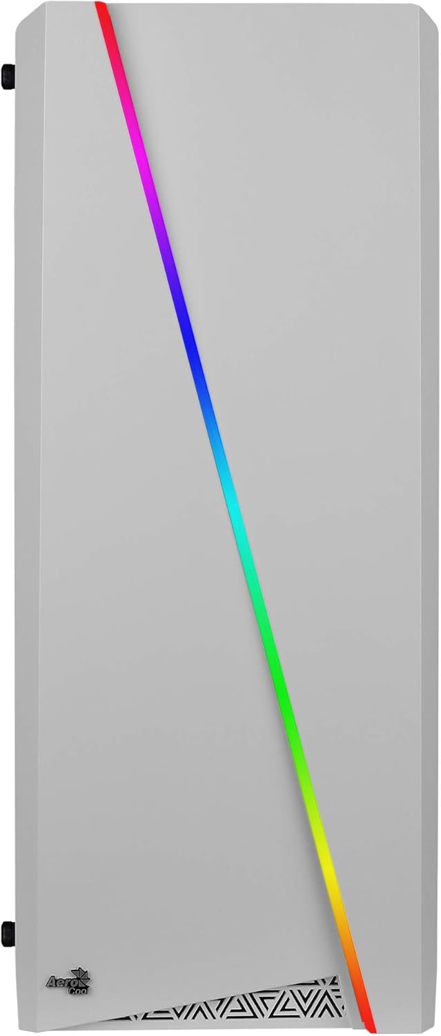 Aerocool CYLON - PC-Gehäuse (Semi-Fackel, ATX, Acryl-Seitenwand, RGB-LED an der Vorderseite, 13 Lichtmodi, inklusive 12-cm-Lüfter an der Rückseite, USB 3.0), weiß
