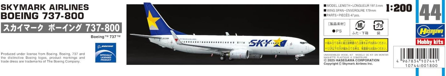 Hasegawa 610744-1/200 Skymark Airlines Boeing 737-800 - schaal 1:200