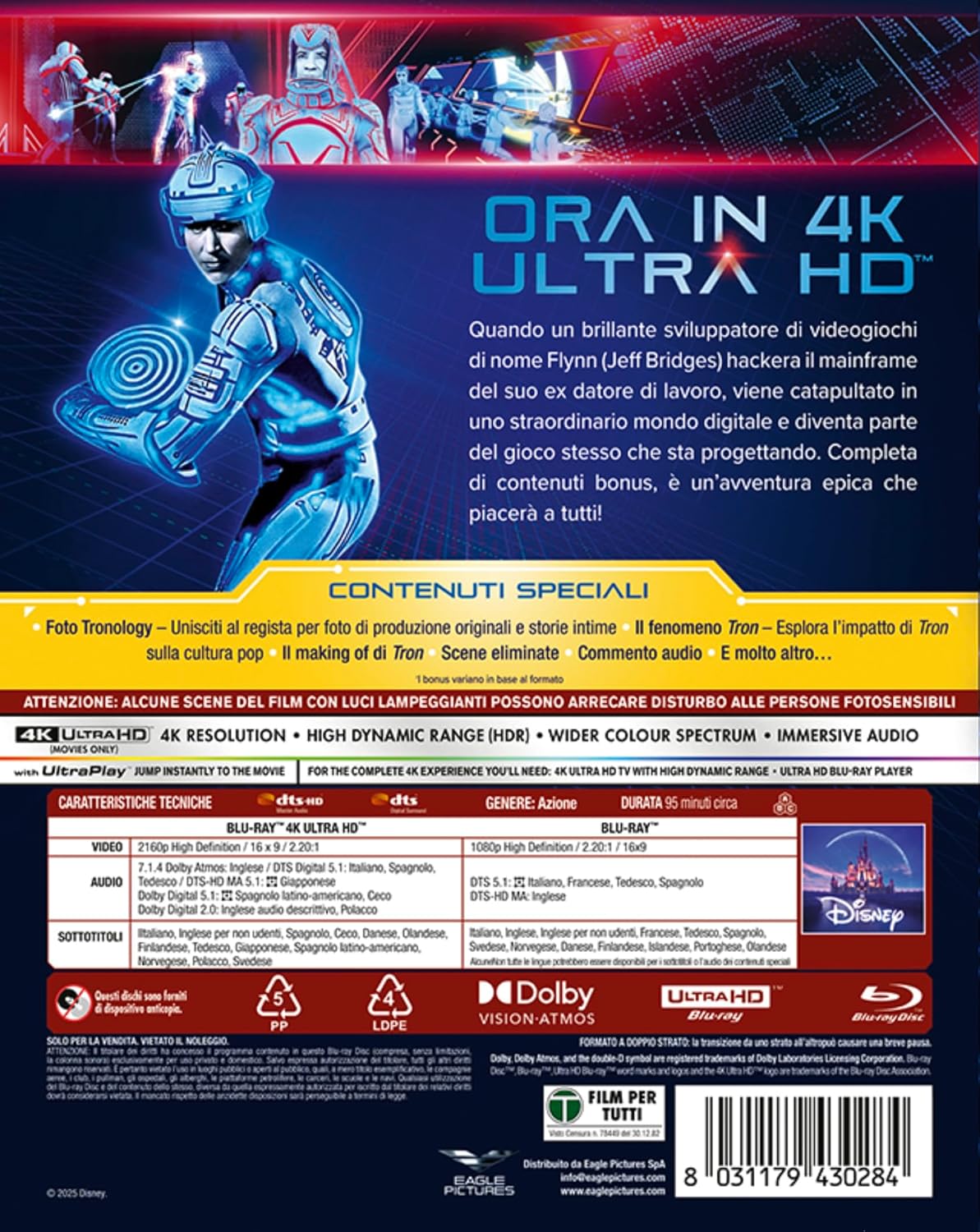 Blu-Ray 4K Uhd Tron (4K Ultra Hd + Blu-Ray Hd