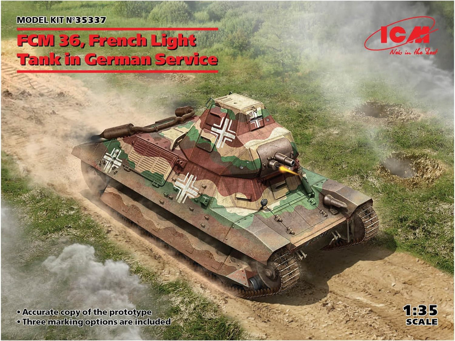 ICM 35337 - Carro armato leggero in plastica dell'esercito tedesco FCM36 1/35