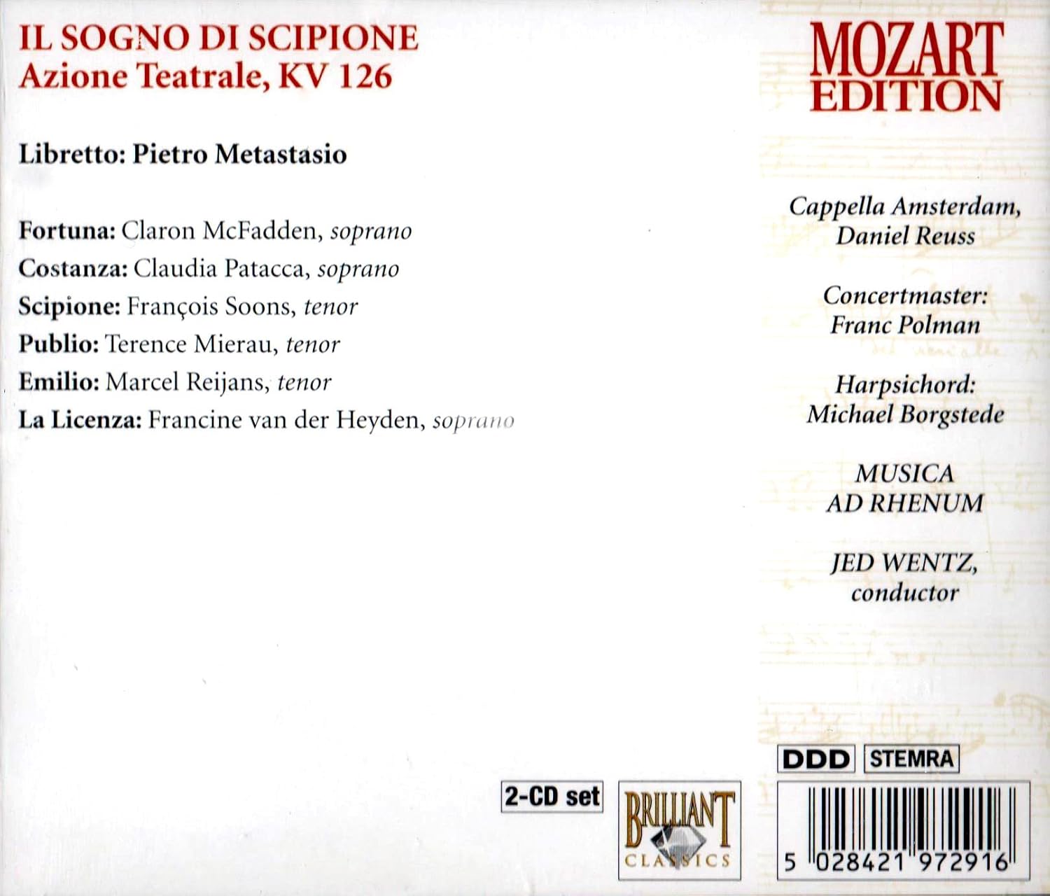 Il Sogno Di Scipione / Mozart Edition / Doppel-CD-Box