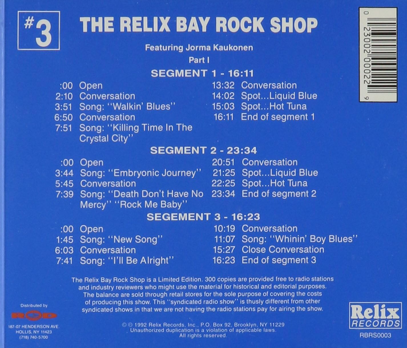 The Relix Bay Rock Shop # 3 Featuring Jorma Kaukonen